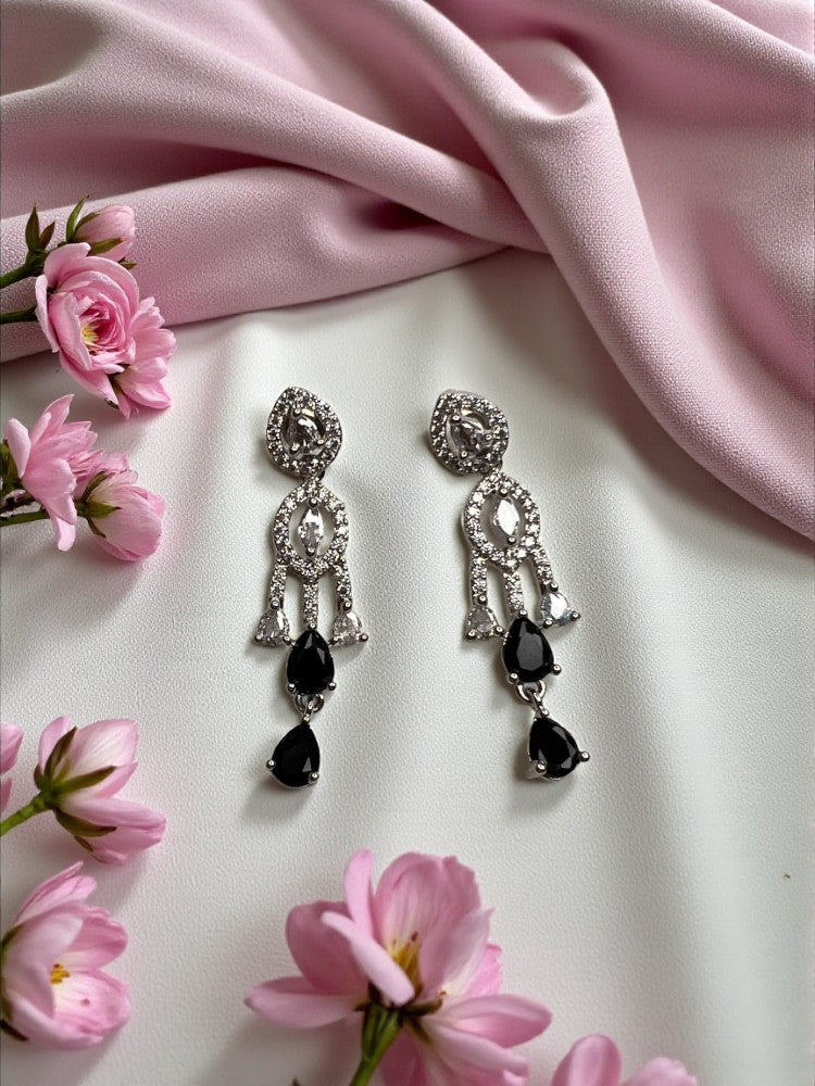 Black American Diamond necklace set