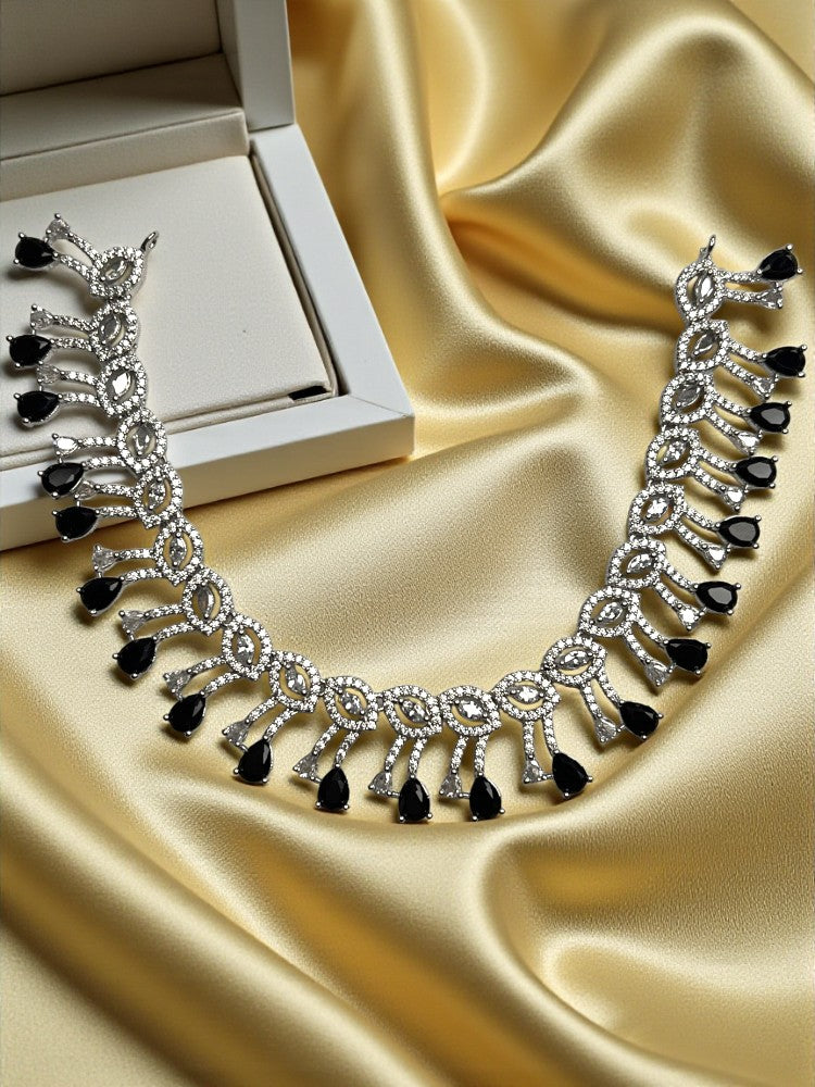 Black American Diamond necklace set