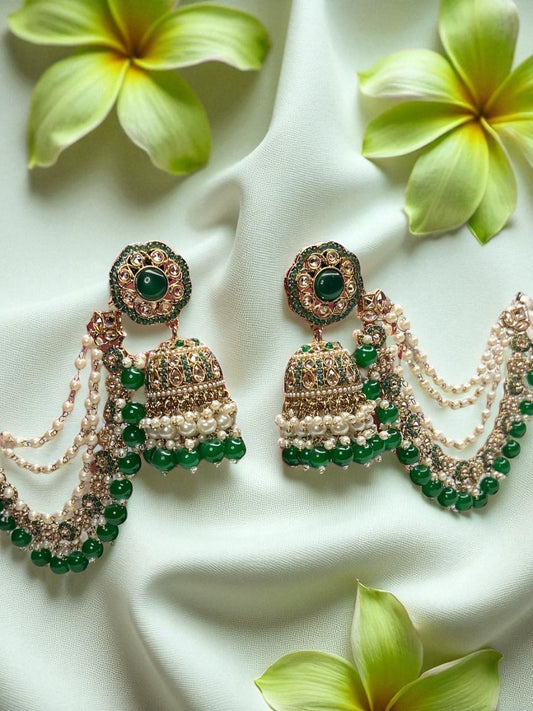 Jhumkis with Mangtikka