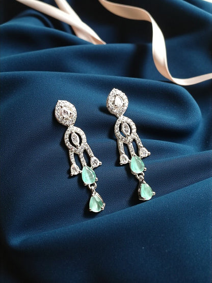 Mint Green necklace American diamond