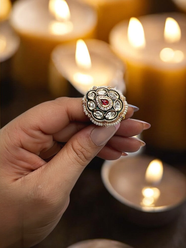 Multicolour Nayani adjustable Ring